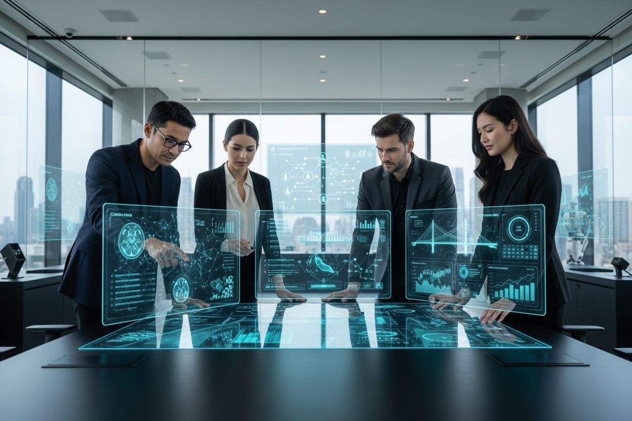 oficina moderna inteligencia artificial